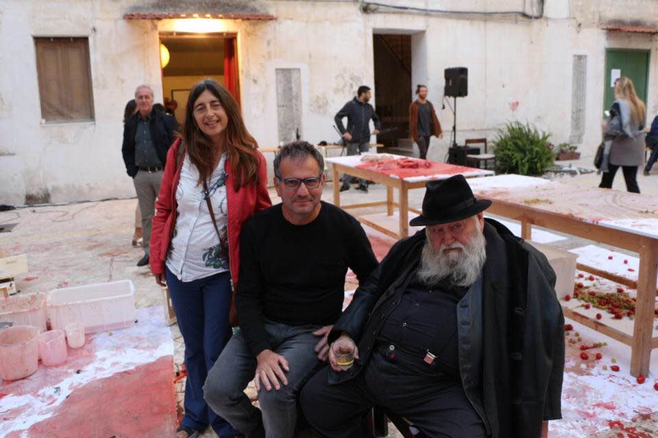 Con Hermann Nitsch, Casa Morra-Fondazione Morra, Napoli 2017